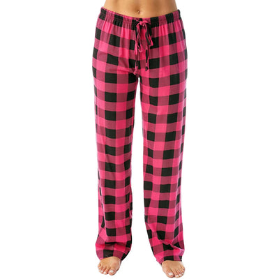 Women Christmas Pajama Pants Autumn Winter Plaid Printed Pants Fashion Casual Wide Leg Pants Clothing Streetwear